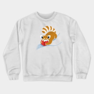 Cute red panda reading // spot illustration Crewneck Sweatshirt